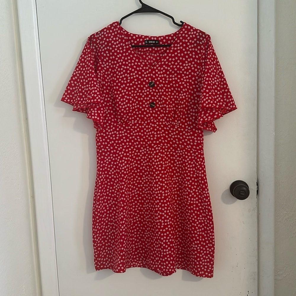 Like new red floral dress
